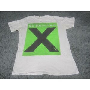 Ed Sheeran X Shirt Mens Medium White Tour Concert Graphic Tee Music Back Print